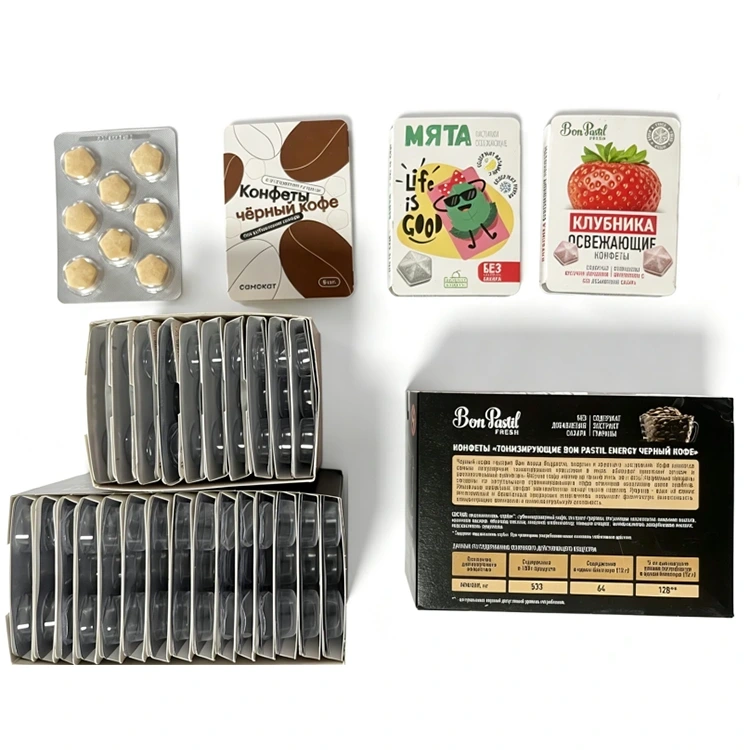 Russisches Unternehmen -----Automatischer Kaffee-Zucker-Blister mit Kartoniermaschinenlinie unterschiedlicher Größe